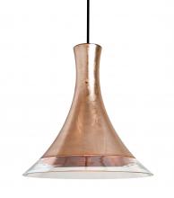 Besa Lighting 1JC-RIOCF-BK - Besa, Rio Cord Pendant, Copper Foil/Clear, Black Finish, 1x60W Medium Base