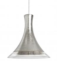 Besa Lighting 1JC-RIOSF-SN - Besa, Rio Cord Pendant, Silver Foil/Clear, Satin Nickel Finish, 1x60W Medium Base