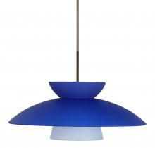  1JT-451323-LED-BR - Besa Trilo 15 Pendant Blue Matte Bronze 1x9W LED