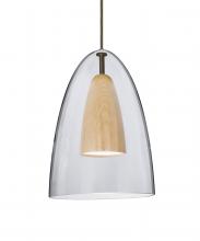  1JT-DANOCLNA-LED-BR - Besa, Dano Cord Pendant, Clear/Natural, Bronze Finish, 1x9W LED