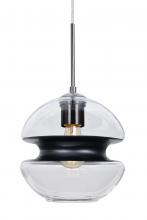 Besa Lighting 1JT-HULA8BK-EDIL-SN - Besa, Hula 8 Cord Pendant, Clear/Black, Satin Nickel Finish, 1x8W LED Filament