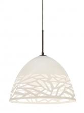  1JT-KIEVWH-LED-BR - Besa Kiev Pendant, White, Bronze Finish, 1x9W LED