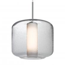  1JT-NILES10CO-LED-SN - Besa Niles 10 Pendant, Clear Bubble/Opal, Satin Nickel Finish, 1x5W LED