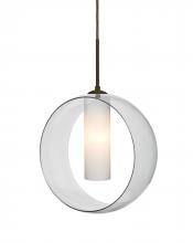  1JT-PLATOCL-BR - Besa, Plato Cord Pendant, Clear/Opal, Bronze Finish, 1x60W Medium Base