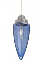  1JT-SULUBL-SN - Besa, Sulu Cord Pendant, Blue Bubble, Satin Nickel Finish, 1x60W Medium Base