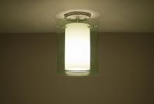  1KM-L00607-SN - Besa Ceiling Pahu 8 Satin Nickel Transparent Olive/Opal 1x100W Medium Base