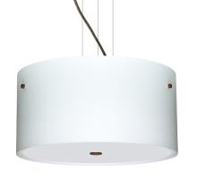  1KV-400807-LED-BR - Besa Tamburo 16 Pendant Opal Matte Bronze 3x11W LED