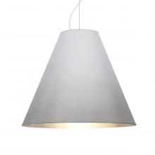 Besa Lighting 1KX-DYLANSL-LED-WH - Besa Dylan Cable Pendant, Silver, White Finish, 1x30W LED