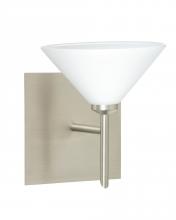  1SW-117607-LED-SN-SQ - Besa Wall With SQ Canopy Kona Satin Nickel White 1x5W LED