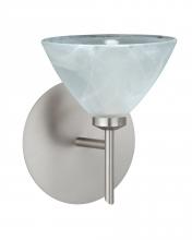  1SW-174352-LED-SN - Besa Wall Domi Satin Nickel Marble 1x5W LED