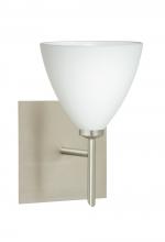  1SW-177907-LED-SN-SQ - Besa Wall With SQ Canopy Mia Satin Nickel Opal Matte 1x5W LED