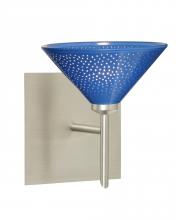  1SW-282484-LED-SN-SQ - Besa Wall With SQ Canopy Kona Satin Nickel Blue Starpoint 1x5W LED