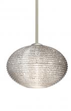  1TT-4913GL-SN - Besa Stem Pendant Pape 12 Satin Nickel Glitter 1x75W Medium Base