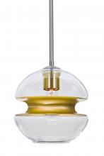 Besa Lighting 1TT-HULA8GD-SN - Besa, Hula 8 Stem Pendant, Clear/Gold, Satin Nickel Finish, 1x60W Medium base
