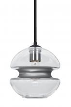 Besa Lighting 1TT-HULA8SL-BK - Besa, Hula 8 Stem Pendant, Clear/Silver, Black Finish, 1x60W Medium base