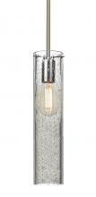  1TT-JUNI16CL-EDIL-SN - Besa, Juni 16 Stem Pendant, Clear Bubble, Satin Nickel, 1x4W LED Filament