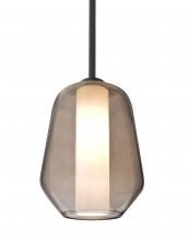 Besa Lighting 1TT-LINKSM-LED-BK - Besa Link Stem Pendant, Smoke/Opal, Black Finish, 1x9W LED