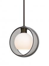  1TT-MANASM-LED-BR - Besa Mana Pendant, Smoke/Opal, Bronze Finish, 1x9W LED