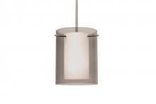  1TT-S00607-LED-SN - Besa Pendant Pahu 8 Satin Nickel Transparent Smoke/Opal 1x11W LED