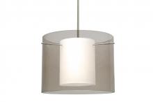  1TT-S00707-SN - Besa Stem Pendant Pahu 16 Satin Nickel Transparent Smoke/Opal 1x150W Medium Base A21