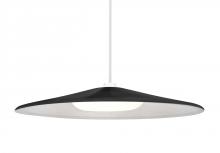 Besa Lighting 1TT-SWANBK-LED-WH - Besa Swan Stem Pendant, Black/Opal, White Finish, 1x23W LED