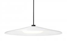 Besa Lighting 1TT-SWANWH-LED-BK - Besa Swan Stem Pendant, White/Opal, Black Finish, 1x23W LED