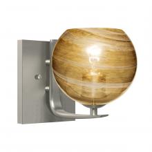 Besa Lighting 1WC-JILLYAM-SN - Besa, Jilly Vanity, Vapor Amber, Satin Nickel Finish, 1x60W Medium Base