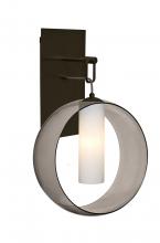  1WP-PLATOSM-LED-BR - Besa, Plato Wall Pendant, Smoke/Opal, Bronze Finish, 1x5W LED