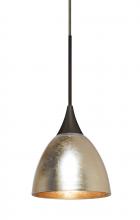  1XC-1758GF-LED-BR - Besa Divi Pendant, Gold Foil, Bronze, 1x9W LED