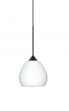  1XC-560507-BR - Besa Pendant Tay Tay Bronze Opal Matte 1x50W Halogen