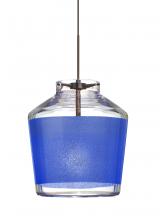  1XC-PIC6BL-BR - Besa Pendant Pica 6 Bronze Blue Sand 1x50W Halogen