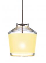  1XC-PIC6CR-BR - Besa Pendant Pica 6 Bronze Creme Sand 1x50W Halogen