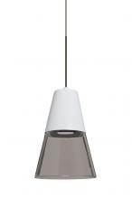  1XC-TIMO6WS-LED-BR - Besa, Timo 6 Cord Pendant,Smoke/White, Bronze Finish, 1x9W LED