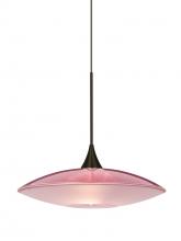  1XT-6294RD-LED-BR - Besa Pendant Spazio Bronze Red/Frost 1x5W LED