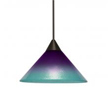  1XT-JADEPB-BR - Besa, Jade Cord Pendant, Purple/Blue, Bronze Finish, 1x50W Halogen