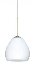 Besa Lighting 1BT-412207-LED-SN - Besa Bolla LED Pendant Opal Matte Satin Nickel 1x9W LED