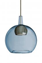  1JC-BENJIBLNA-LED-BR - Besa, Benji Cord Pendant, Blue/Natural, Bronze Finish, 1x9W LED