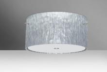  1KM-4008SS-LED-SN - Besa Ceiling Tamburo 16 Satin Nickel Stone Silver Foil 1x28W LED