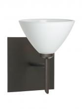  1SW-174307-LED-BR-SQ - Besa Wall With SQ Canopy Domi Bronze White 1x5W LED