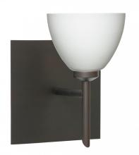  1SW-185807-LED-BR-SQ - Besa Divi Wall With SQ Canopy 1SW Opal Matte Bronze 1x5W LED
