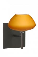  1SW-541080-LED-BR-SQ - Besa Wall With SQ Canopy Peri Bronze Amber Matte 1x5W LED