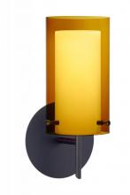 Besa Lighting 1SW-G44007-LED-BR - Besa Pahu 4 Wall 1SW Transparent Armagnac/Opal Bronze 1x5W LED