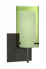  1SW-L44007-LED-BR-SQ - Besa Pahu 4 Wall With SQ Canopy 1SW Transparent Olive/Opal Bronze 1x5W LED