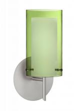 Besa Lighting 1SW-L44007-LED-SN - Besa Pahu 4 Wall 1SW Transparent Olive/Opal Satin Nickel 1x5W LED