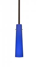  1TT-5674CM-HAL-BR - Besa Camino Stem Pendant Bronze Cobalt Blue Matte 1x40W Halogen