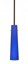  1TT-5674CM-LED-BR - Besa Camino Stem Pendant Bronze Cobalt Blue Matte 1x5W LED