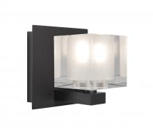  1WF-BOLOFR-LED-BR - Besa, Bolo Vanity, Clear/Frost, Bronze Finish, 1x5W LED