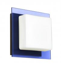  1WS-773592-LED-BR - Besa Wall Alex Bronze Opal/Blue 1x5W LED