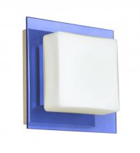  1WS-773592-LED-SN - Besa Wall Alex Satin Nickel Opal/Blue 1x5W LED