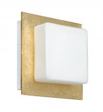  1WS-7735GF-LED-CR - Besa Wall Alex Chrome Opal/Gold Foil 1x5W LED